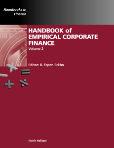 Couverture de l’ouvrage Handbook of Empirical Corporate Finance