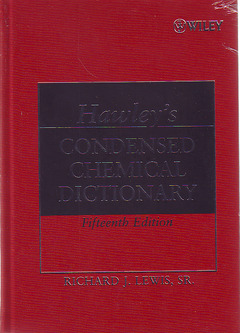 Couverture de l’ouvrage Hawley's condensed chemical dictionary with CD-ROM, 