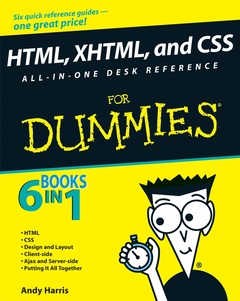 Couverture de l’ouvrage HTML, XHTML & CSS All-in-one desk reference for dummies