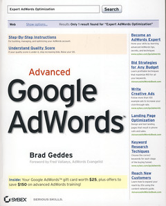 Couverture de l’ouvrage Advanced google AdWords