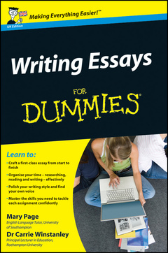 Couverture de l’ouvrage Writing Essays For Dummies, UK Edition