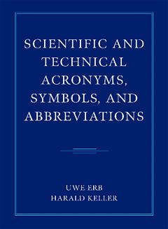 Couverture de l’ouvrage Scientific and technical acronyms,symbols and abbreviations