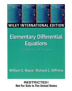 Couverture de l’ouvrage WIE Elementary differential equations,