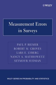 Couverture de l’ouvrage Measurement Errors in Surveys