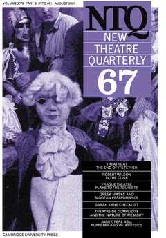 Couverture de l’ouvrage New Theatre Quarterly 67: Volume 17, Part 3