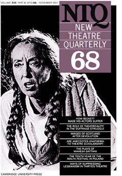 Couverture de l’ouvrage New Theatre Quarterly 68: Volume 17, Part 4