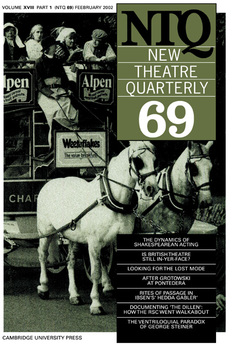 Couverture de l’ouvrage New Theatre Quarterly 69: Volume 18, Part 1
