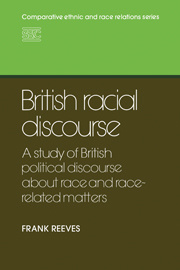 Couverture de l’ouvrage British Racial Discourse