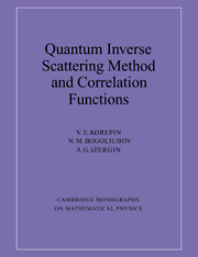 Couverture de l’ouvrage Quantum inverse scattering method and correlation functions (Paper)