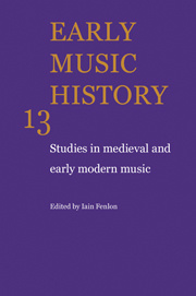 Couverture de l’ouvrage Early Music History: Volume 13