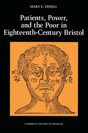 Couverture de l’ouvrage Patients, Power and the Poor in Eighteenth-Century Bristol