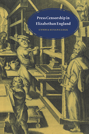 Couverture de l’ouvrage Press Censorship in Elizabethan England