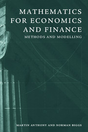 Cover of the book Mathematics for economics & finance : Methods & modelling paper