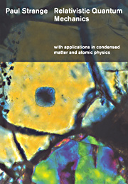 Couverture de l’ouvrage Relativistic quantum mechanics : with applications in condensed matter and atomic physics (paper)
