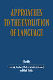 Couverture de l’ouvrage Approaches to the evolution of language (paper)