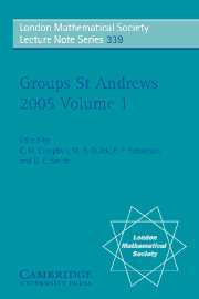 Couverture de l’ouvrage Groups St Andrews 2005: Volume 1