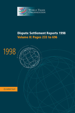 Couverture de l’ouvrage Dispute Settlement Reports 1998: Volume 2, Pages 233-696