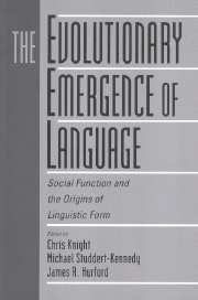 Couverture de l’ouvrage The Evolutionary Emergence of Language