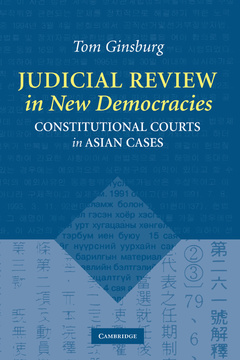 Couverture de l’ouvrage Judicial Review in New Democracies