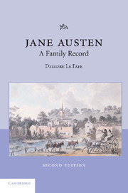 Couverture de l’ouvrage Jane Austen: A Family Record