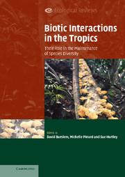 Couverture de l’ouvrage Biotic Interactions in the Tropics