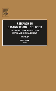 Couverture de l’ouvrage Research in Organizational Behavior