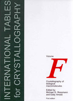 Couverture de l’ouvrage International tables for crystallography volume f: 1st edition crystallography of biological macromolecules