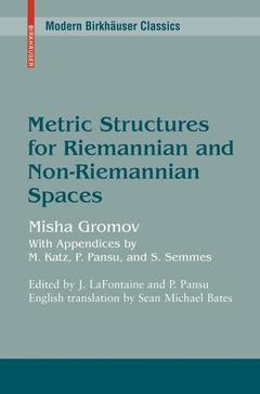 Couverture de l’ouvrage Metric Structures for Riemannian and Non-Riemannian Spaces