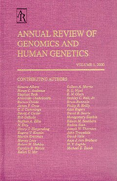 Couverture de l’ouvrage Annual review of genomics and human genetics 2000 Volume 1