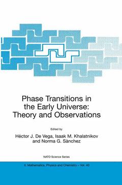 Couverture de l’ouvrage Phase Transitions in the Early Universe: Theory and Observations