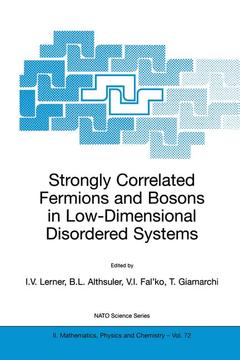 Couverture de l’ouvrage Strongly Correlated Fermions and Bosons in Low-Dimensional Disordered Systems
