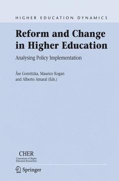 Couverture de l’ouvrage Reform and Change in Higher Education