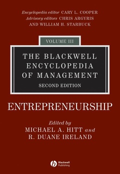 Couverture de l’ouvrage The Blackwell Encyclopedia of Management, Entrepreneurship
