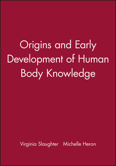 Couverture de l’ouvrage Origins and early development of human body knowledge