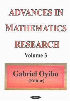 Couverture de l’ouvrage Advances in Mathematics Research Volume 3