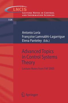 Couverture de l’ouvrage Advanced Topics in Control Systems Theory