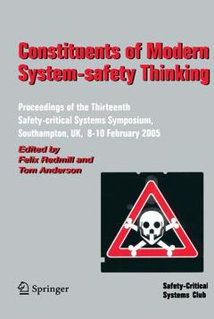 Couverture de l’ouvrage Constituents of Modern System-safety Thinking