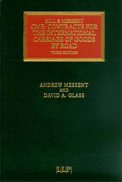 Couverture de l’ouvrage CMR: contracts for international carriage of goods by road, 3rd ed 2000