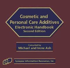 Couverture de l’ouvrage Cosmetics and Personal Care Additives Electronic Handbook (CD-ROM)