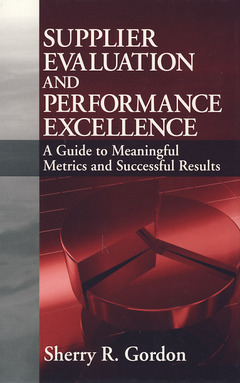 Couverture de l’ouvrage Supplier evaluation & performance excellence