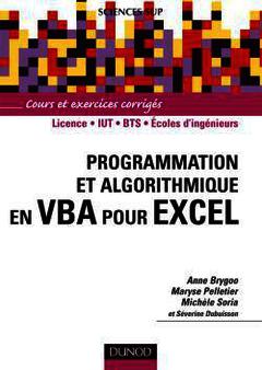 Couverture de l’ouvrage Programmation et algorithmique en VBA pour EXCEL