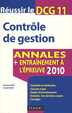 Couverture de l’ouvrage Contrôle de gestion (Réussir le DCG 11 Annales + entraînement à l'épreuve 2010)