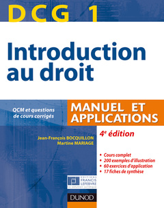 Cover of the book DCG 1 - Introduction au droit 2010/2011 Manuel et applications