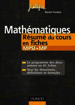 Cover of the book Mathématiques : Résumé du cours en fiches MPSI-MP