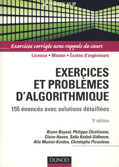 Couverture de l’ouvrage Exercices et problèmes d'algorithmique - 3e édition - 155 énoncés avec solutions détaillées