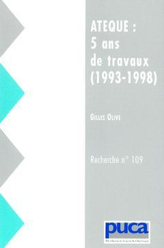 Cover of the book Ateque : 5 ans de travaux (1993-1998)