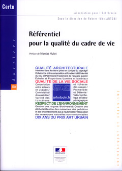 Cover of the book Référentiel pour la qualité du cadre de vie (Dossiers CERTU N° 190, Association pour l'Art Urbain, aménagement et urbanisme, avec DVD)