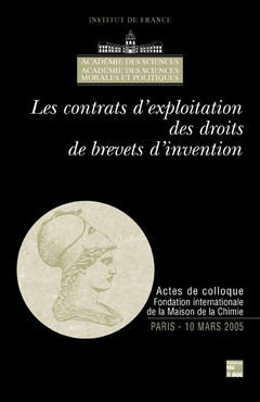 Cover of the book Les contrats d'exploitation des droits de brevets d'invention 