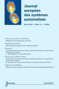 Couverture de l’ouvrage Journal Européen des Systèmes Automatisés RS série JESA Vol.37 N° 6/2003
