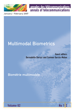 Couverture de l’ouvrage Multimodal Biometrics. Biométrie multimodale (Annales des télecommunications Vol. 62 N° 1-2 January/February 2007)